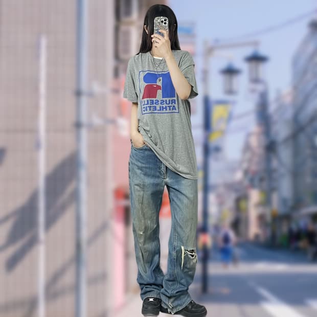 러셀 빅프린팅 반팔티