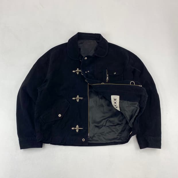 쿠어 파이어맨 코튼 캔버스 워시드 블랙 자켓 (97)