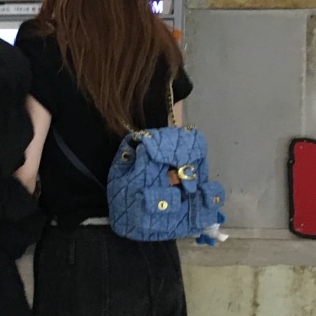 코치 데님 백팩