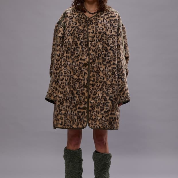 알써틴 R13 25ss 레오파드 파이핑 코트 