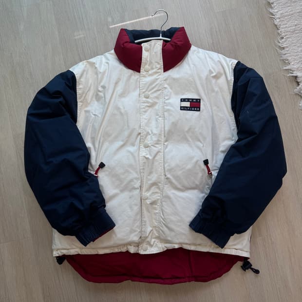 90s 타미힐피거 양면 리버시블 푸퍼 패딩