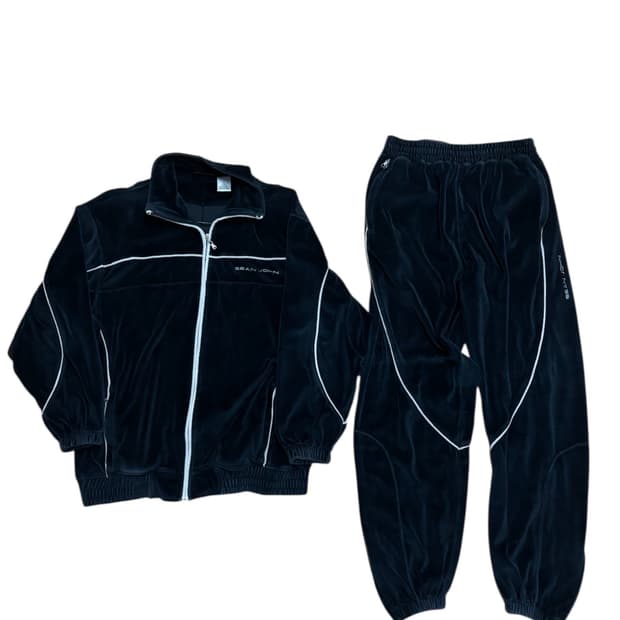 션존 블랙 트레이닝 벨벳 셋업 L