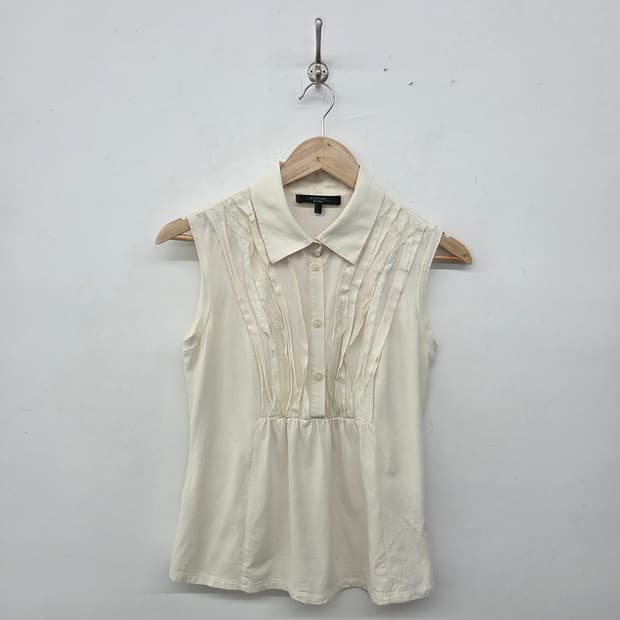 Max Mara 아이보리 민소매 블라우스 여s