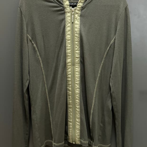 택포) 빈티지 스티치 슬림 후드집업 카키