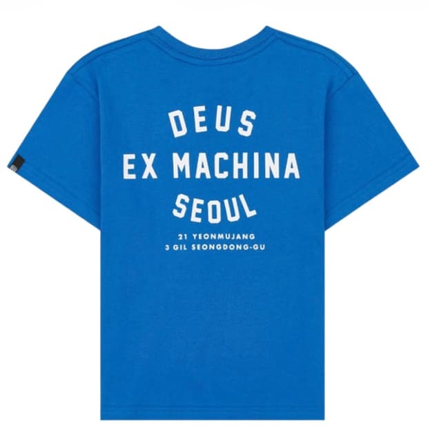(키즈13) 데우스 엑스 마키나 컬리지 성수 티셔츠 미드나잇 블루