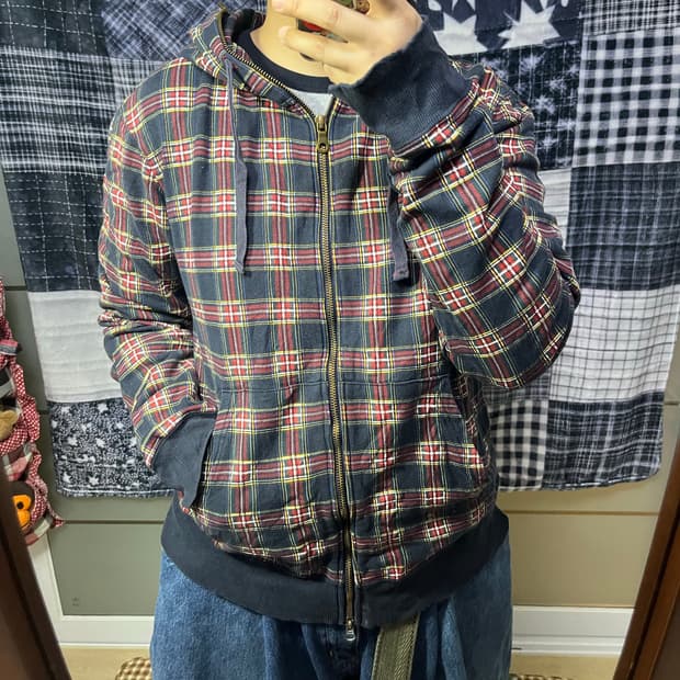 BEAMS 타탄 체크 풀집업