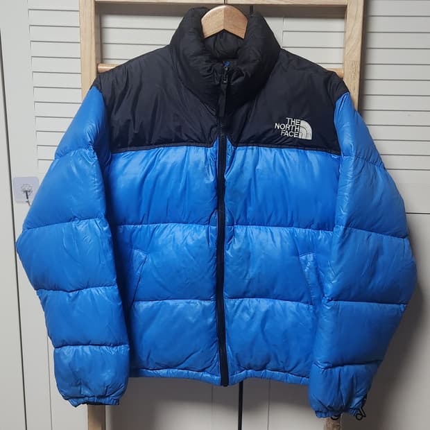 노스페이스 눕시 딥블루 오버핏 숏 패딩 자켓 해외판