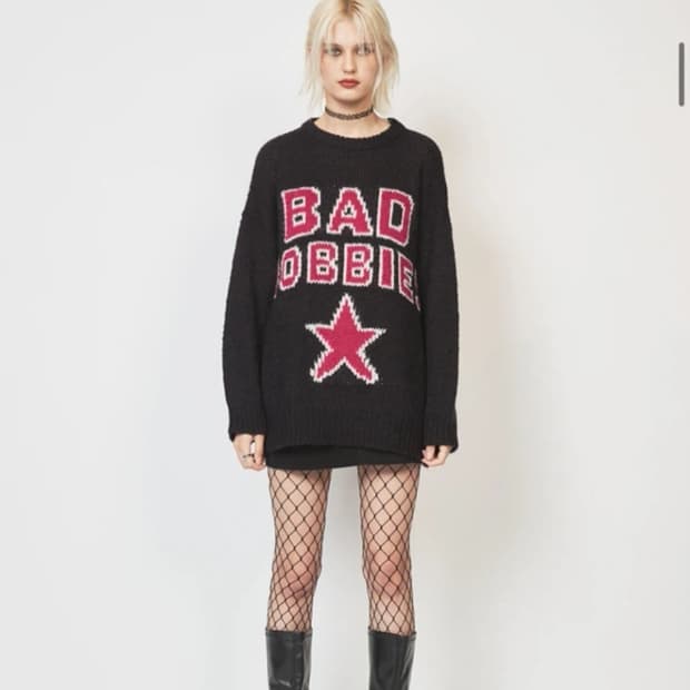 크랭크 네이비 오버핏 니트