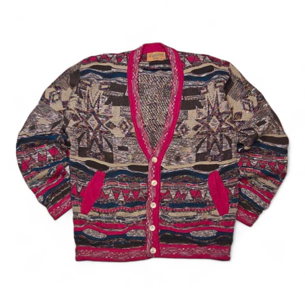 JPN CORSINI 에스닉 패턴 니트 가디건 (L)
