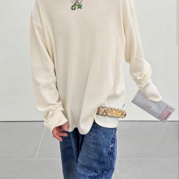 [OS]언타이틀드 아이딜 와플 롱슬리브 오프화이트