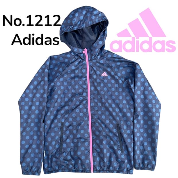 아디다스 대대장 땡땡이 도트 핑크 로고 바람막이 y2k 트랙자켓 L