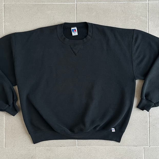 90s 빈티지 러셀 스웻셔츠 블랙 XXL USA