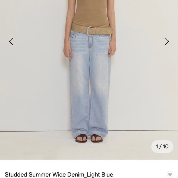 mmm jeans 스터드 와이드 데님 L