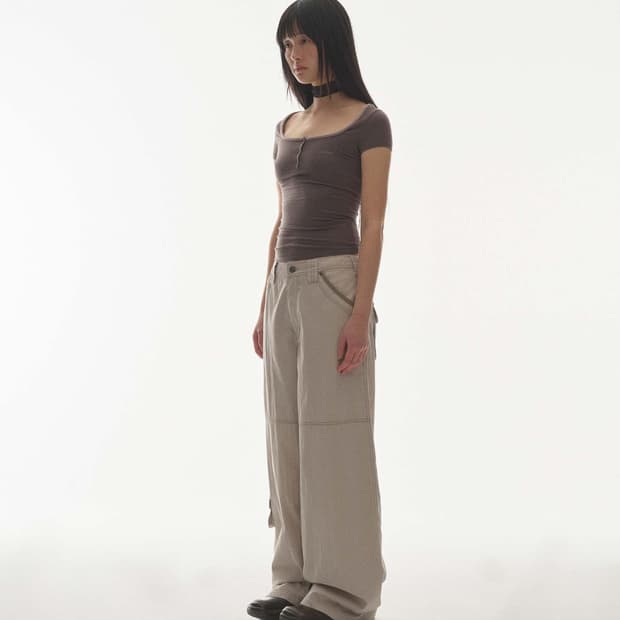 Coyseio_SNAP WORK PANTS_LIGHT BEIGE