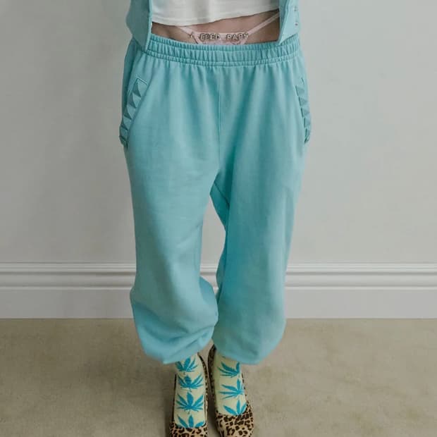 스컬프터 나폴레옹 스터드 스웻팬츠 블루 L