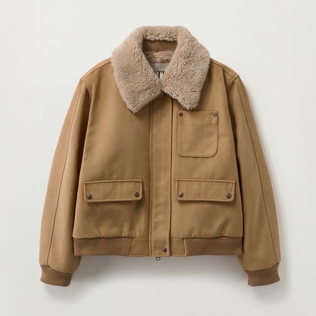 세터 신세틱 스웨이드 블루종 점퍼 카멜  