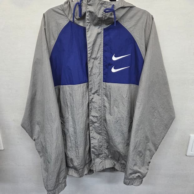 나이키 더블스우시 메탈그레이 바람막이 자켓 xl