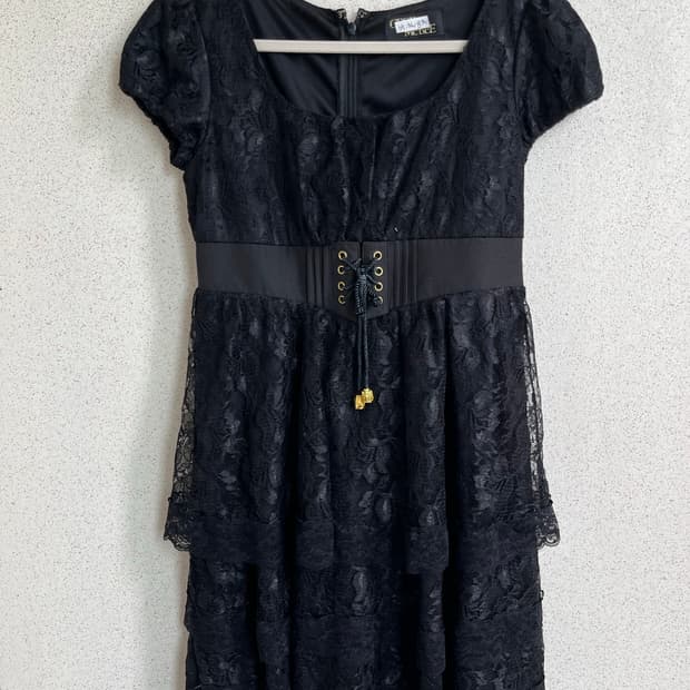 Cecil Mcbee Jpn vtg 블랙 레이스 코르셋 드레스