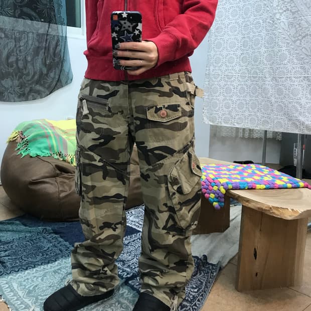 river island 카모 카고팬츠 