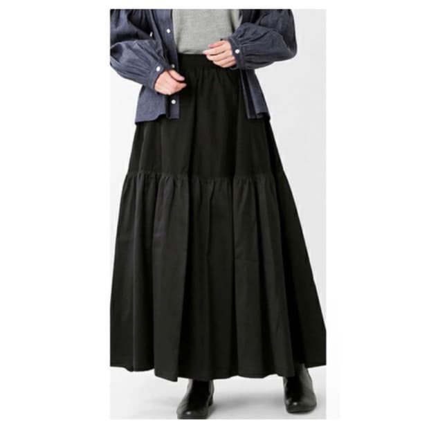 하버색 롱 스커트 