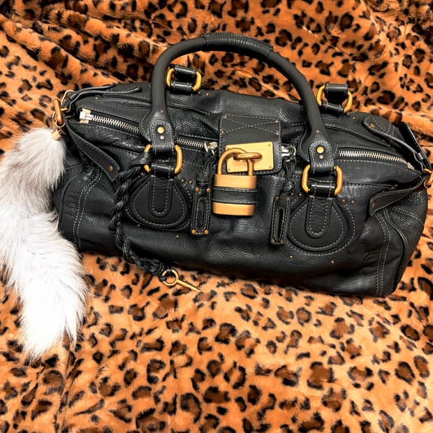 🔐핀터깔) Chloé 끌로에 패딩턴백 라지 블랙