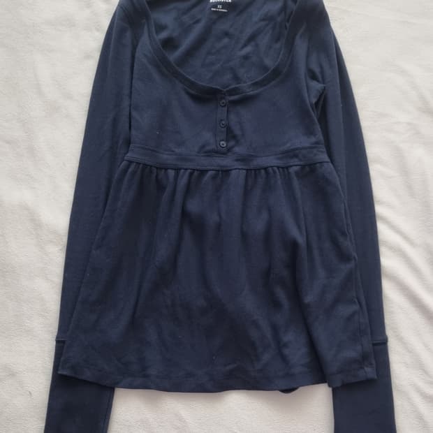 빈티지 홀리스터 네이비 딱붙핏 탑