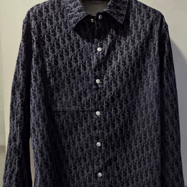 디올 오블리크 벨벳 데님 셔츠 자켓