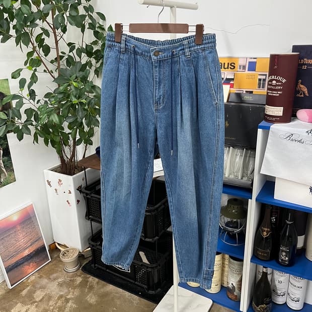 송지오옴므 밴딩 데님팬츠 46 