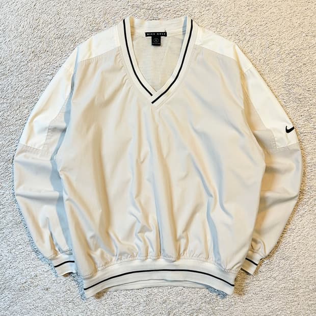 00's 나이키 골프 재팬라인 스우시 배색 웜업 라이트 베이지