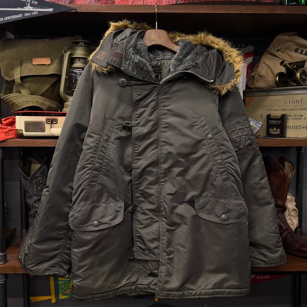 알파 인더스트리 N3B 밀리터리 퍼 후드 야상 자켓 파카 복각 N132