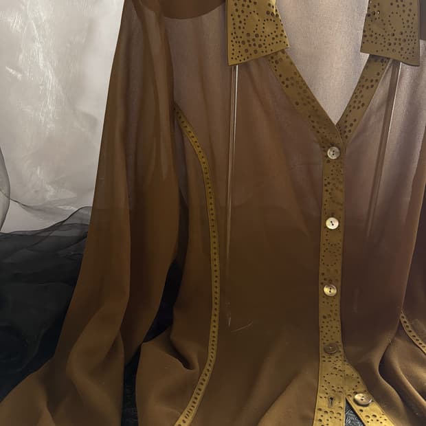 Suede Punching See-Through Shirt 0099