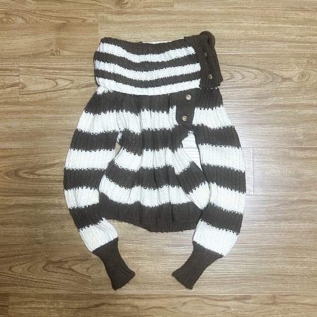 빈티지 초코 라떼 오프숄더 니트 금장 히메갸루 로걀 라떼 히메카지 고딕