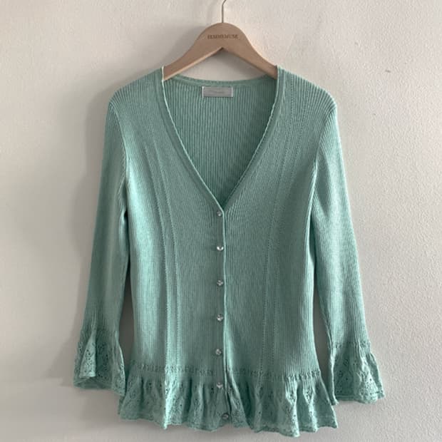 Ethnic Punching Pearl Button Cardigan