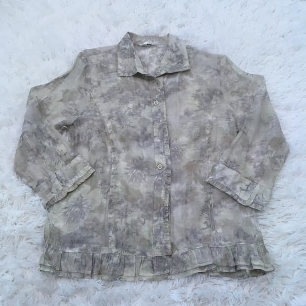 빈티지 파스텔 플라워 패턴 블라우스 773 y2k 스트릿 갸루 펑키 일본