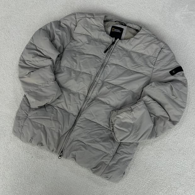 내셔널지오그래픽 패딩 자켓 회색 100