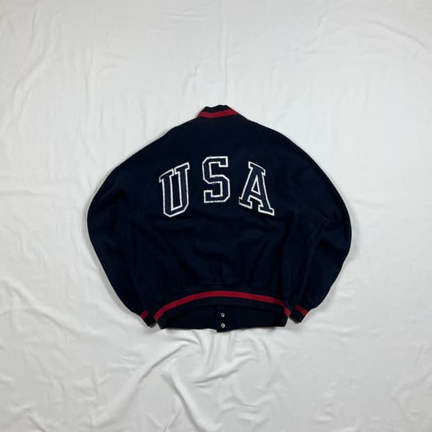 90‘s 폴로랄프로렌 usa 성조기 로고 플리스 자켓