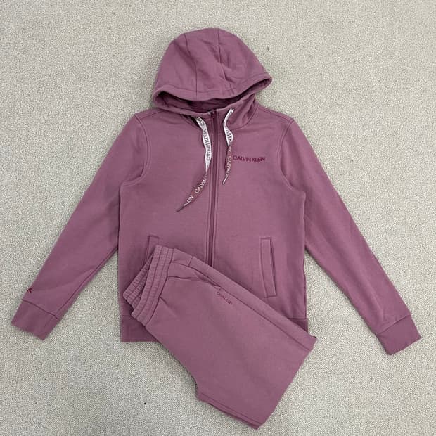 [S] 캘빈클라인 여성 기모 후드 집업 조거 트레이닝 셋업 세트 0120