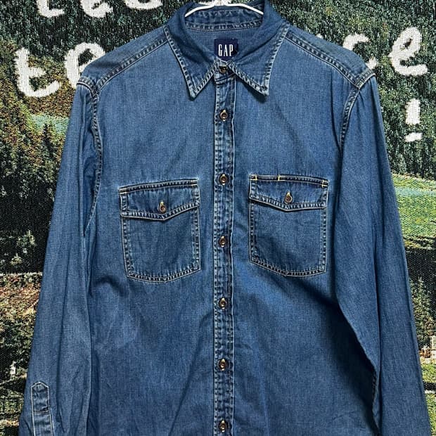 GAP 데님 투포켓 셔츠 XS