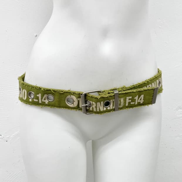 그린 캔버스 레터링 펀칭 벨트