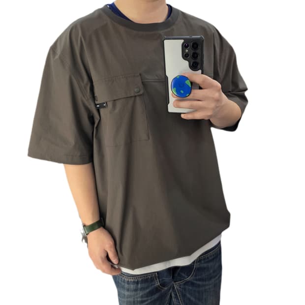 110 네파 우븐 반팔 웜업 바람막이