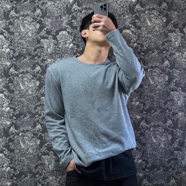 vintage 빈티지 와플 그레이 니트