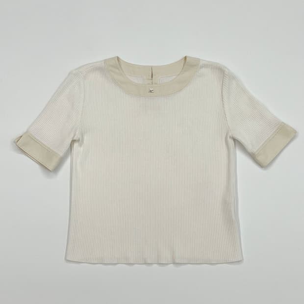 courreges / 꾸레쥬 아이보리 골지 탑 