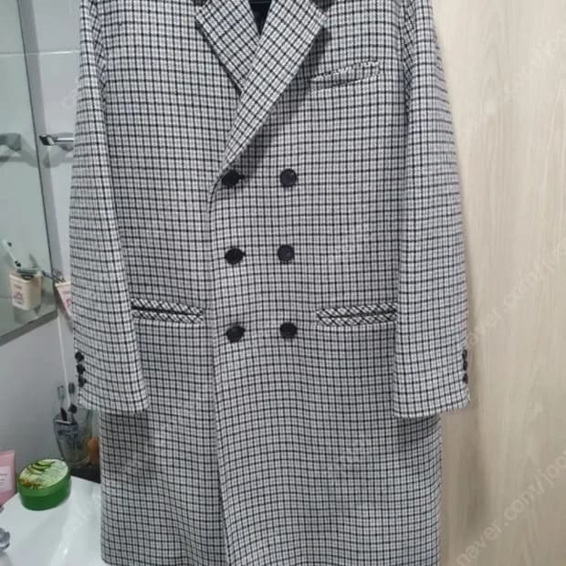 앤더슨벨 체크 오버핏 더블코트 판매합니다