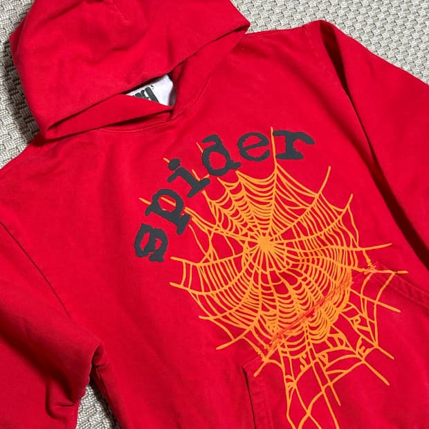 (L) sp5der 스파이더 worldwide OG 후드티 레드