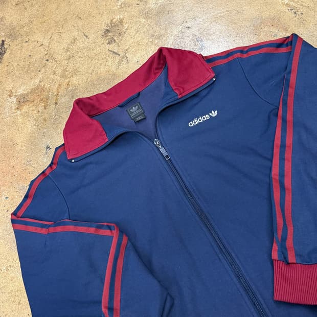 아디다스 네이비 버건디 베켄바우어 져지 트랙탑 90