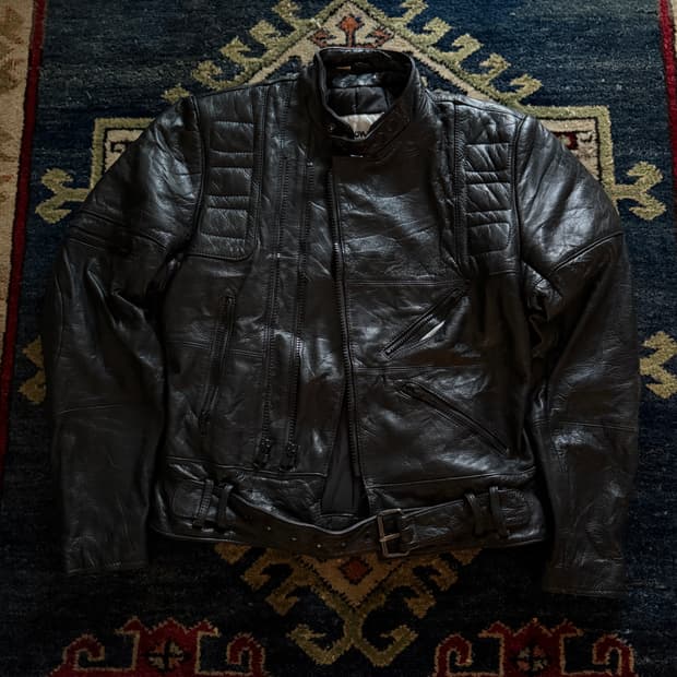 90s Wilsons Padded Motorcycle 레더 자켓