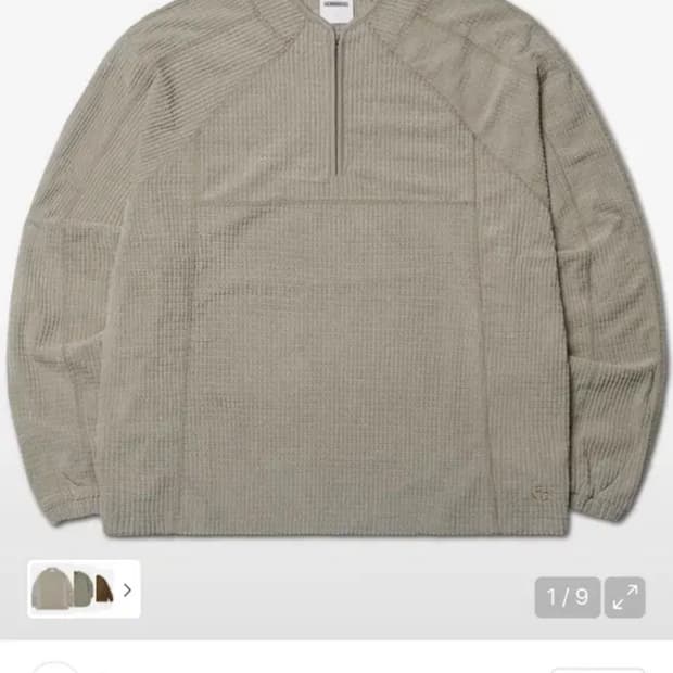 [새상품] 노매뉴얼 헤비 와플 하프 집업