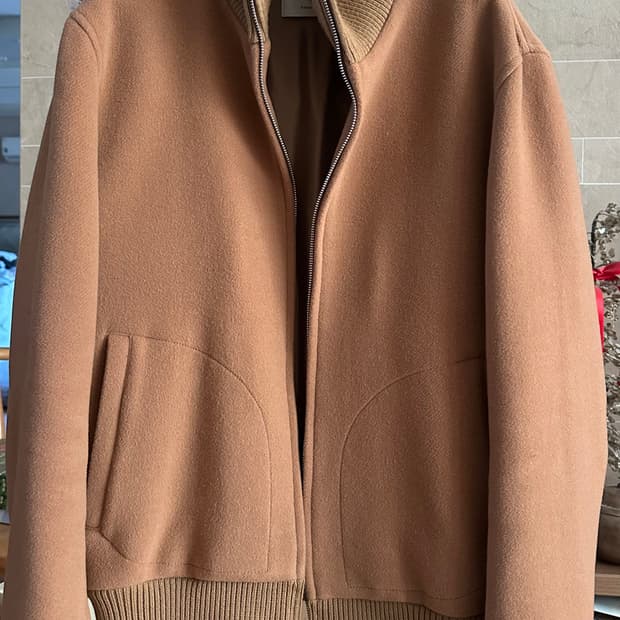 산드로옴므 울 캐시 블루종 카멜 50(M)