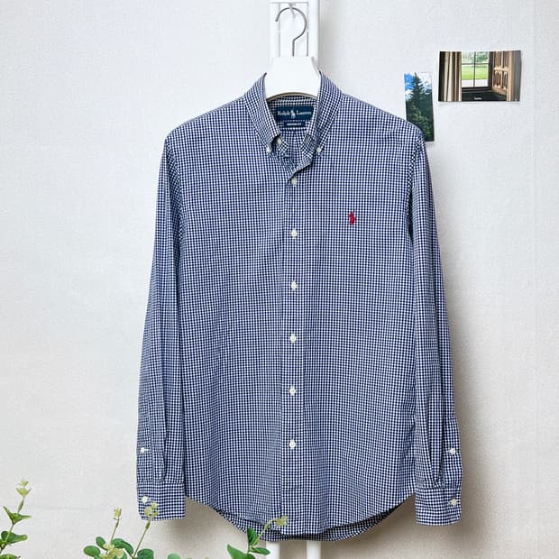폴로 깅엄체크 셔츠 M