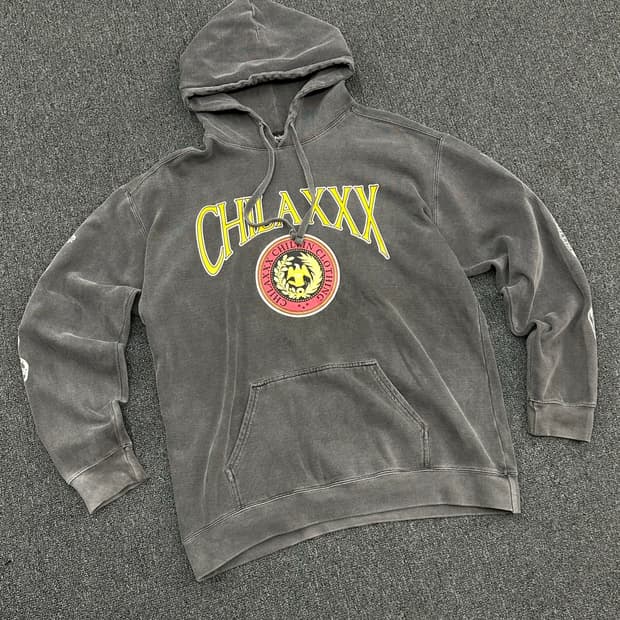 L)Chilaxxx 빈티지 워싱 프린팅 후드티